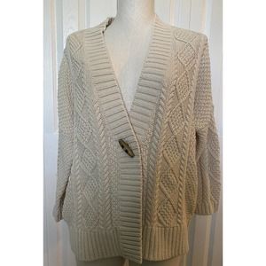Womens ll Bean Signature Cotton cardigan sweater. Med Nice (H)